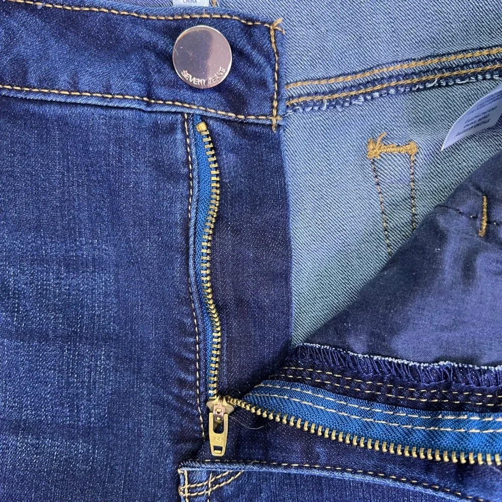 Seven7 Shorts Womens 16 Dark Blue Sunset Bermuda Casual Stretch Denim Fits36x10